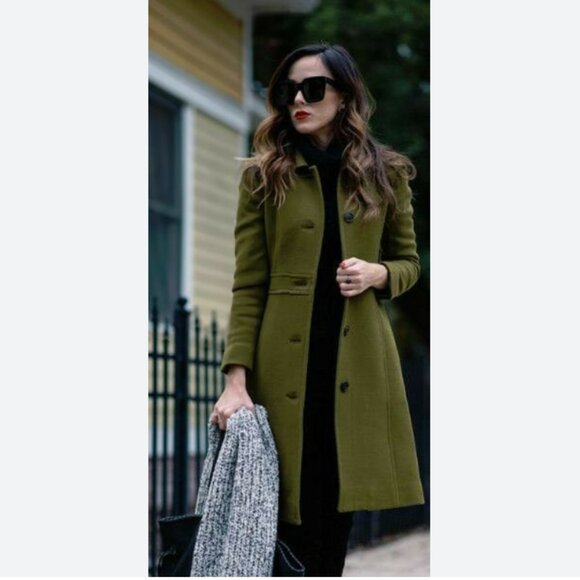 J. Crew Warm Olive Wool Lady Day Green thinsulate Coat 6 - Picture 15 of 15